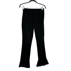Isabel Marant Black Slim Fit Ruffle Flare Ankle Trouser Pants Size 34 (XS)